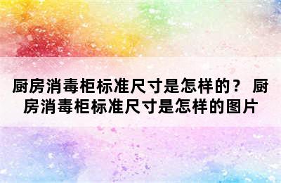 厨房消毒柜标准尺寸是怎样的？ 厨房消毒柜标准尺寸是怎样的图片